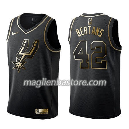 Maglia NBA San Antonio Spurs Davis Bertans 42 Nike Nero Golden Edition Swingman - Uomo